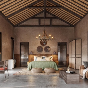 侘寂民宿客房3D模型下载